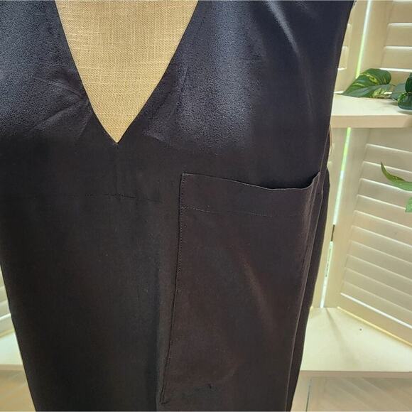CHLOE BLACK V NECK BLACK DRESS WITH POCKETS SIZE 1X - Picture 3 of 6